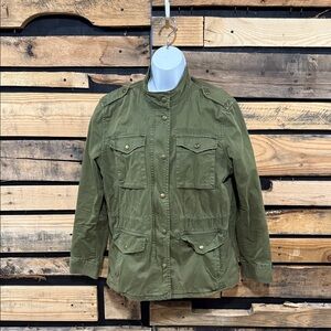 Gap Women's Medium Utility Military Style Jacket 4‎ Pockets Army Green